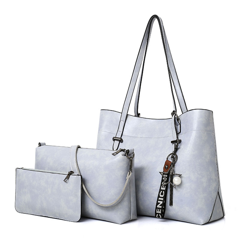 [オフィシャル]ワックストートバッグ3点セット、アンティーク風、耐久性に優れているワックス革、上品な光沢感、手触りが良い。お勧めです！【着払い】