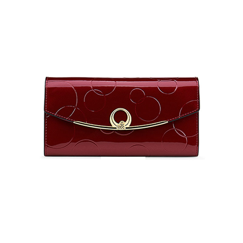 [オフィシャル][ 二つ目は 4900]  牛革レディース長財布、厳選された上品漆革、札入れ、スマホ、名刺などすべて収納できます、送料無料、着払い。