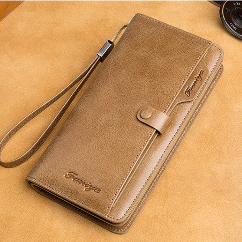 二点目は7880円だけ「実用」メンズ財布「本革」リストストラップ外す可能  多功能大容量  いっぱい入れましょう「カード入れ*21/チケットメザニンX2/メインポケット*1/携帯ポケット*1/ファスナーポケット*1